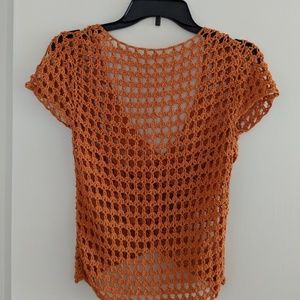 Women's Crochet Pumpkin Spice Top
